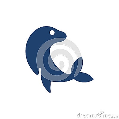 Animal seal funny silhouette simple logo Vector Illustration