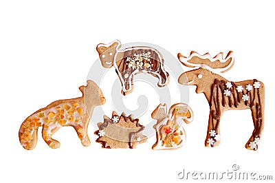 Animal-shaped cookies Stock Photo