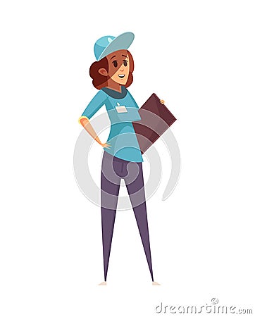 Animal Shelter Worker Composition Vector Illustration