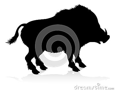 Boar Warthog Animal Silhouette Vector Illustration