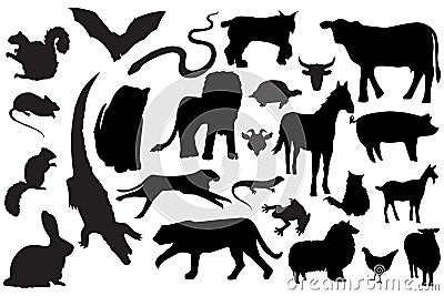 Animal silhouettes Vector Illustration