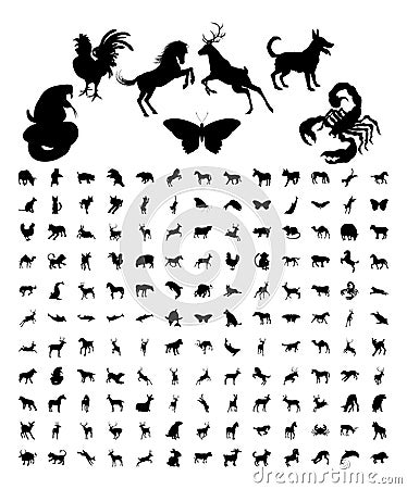 Animal Silhouettes Bundle Vector Illustration