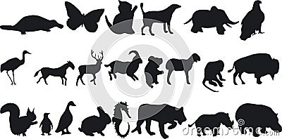 Animal Silouettes Vector Illustration