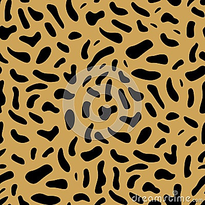 Animal skin seamless pattern golden colors with trendy camouflage design for fashion textile print Vector Illustration