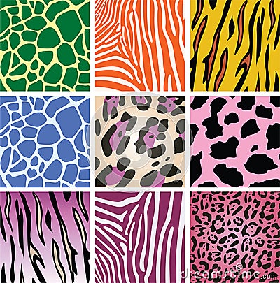 Animal skin textures Vector Illustration