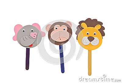 Animal Stick Puppets Stock Photo