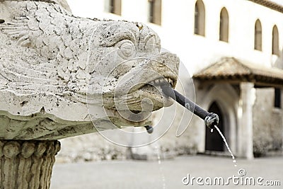 Animal stone fountain Stock Photo