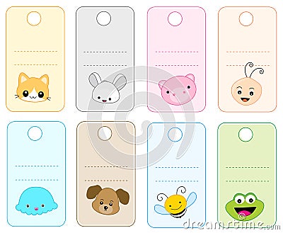 Animal tags Vector Illustration