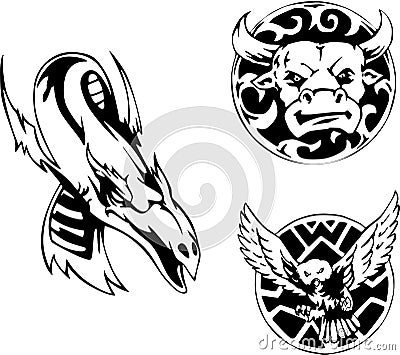 Animal tattoo designs Vector Illustration