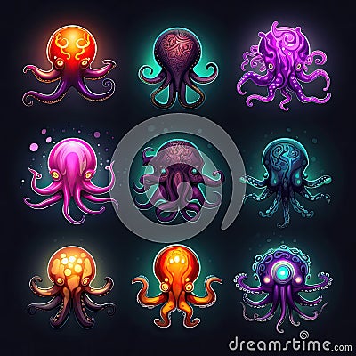 animal tentacles octopus ai generated Cartoon Illustration
