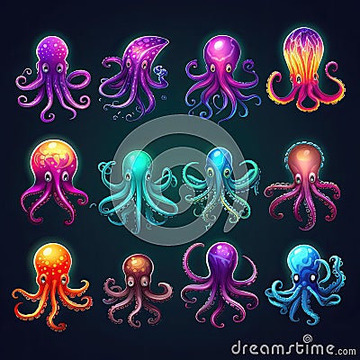 animal tentacles octopus ai generated Cartoon Illustration