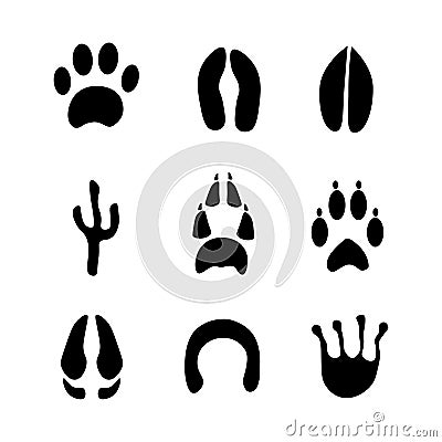 animal tracks footprints icons set. Vector illustration. EPS 10. Vector Illustration