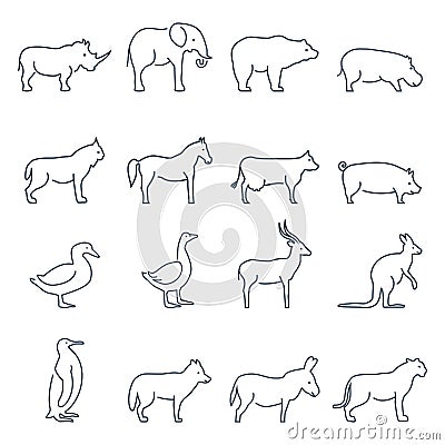 Animal vector icons.Elements for print, mobile and web applications Vector Illustration