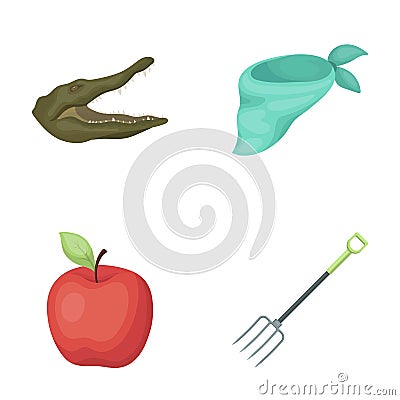 Animal, vegetarianism and other web icon in cartoon style.clothes, garden tools icons in set collection. Vector Illustration