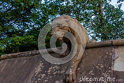 Animal wall of Bute park at Welsh capital Cardiff, UK Editorial Stock Photo