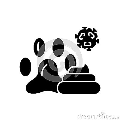 Animal waste black glyph icon Vector Illustration