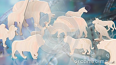 The animal wood plate on dan background 3d rendering Stock Photo