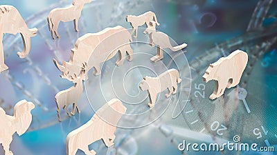 The animal wood plate on dan background 3d rendering Stock Photo
