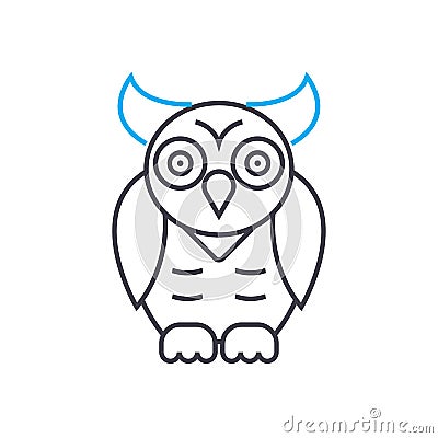 Animal world owl vector thin line stroke icon. Animal world owl outline illustration, linear sign, symbol concept. Vector Illustration