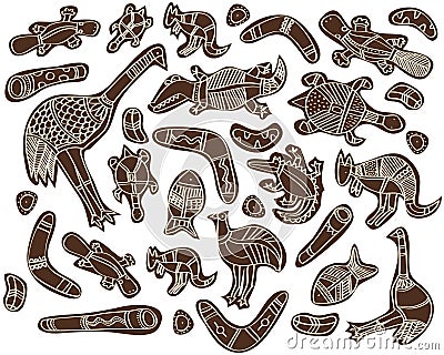 Animals aboriginal Vector Illustration
