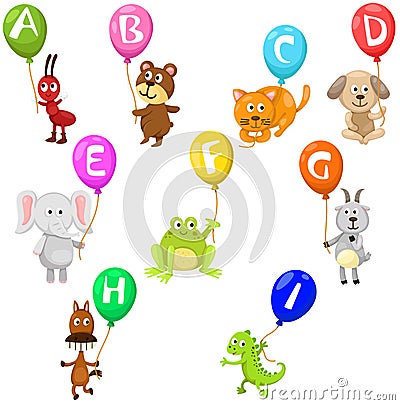 Animals alphabet Vector Illustration