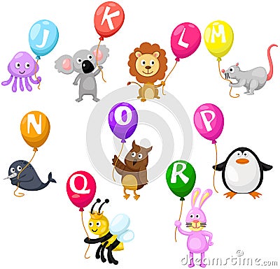 Animals alphabet Vector Illustration