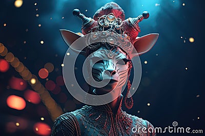 Animals carnival where attendees wear fantastical costumes Stock Photo