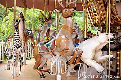 Animals carousel Stock Photo