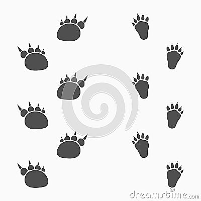 Animals footprints isolated on light background. Vector Illustration