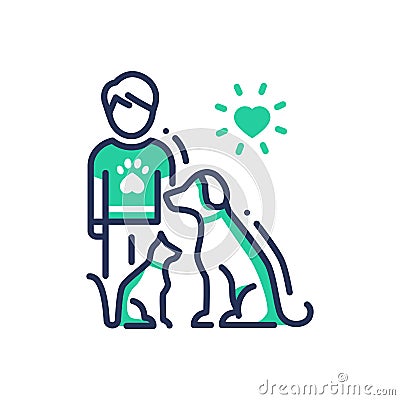 Animals Help - modern vector line design single icon. Vector Illustration