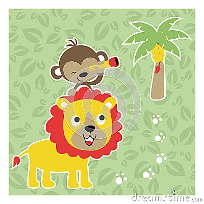 Animals humor cartoon Vector Illustration