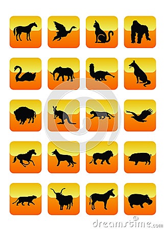 Animals Icons 02 Vector Illustration