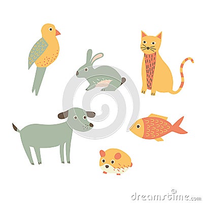 Animals icons - pets Vector Illustration