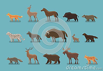 Animals icons. Wild boar Vector Illustration