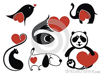 Animals love Vector Illustration