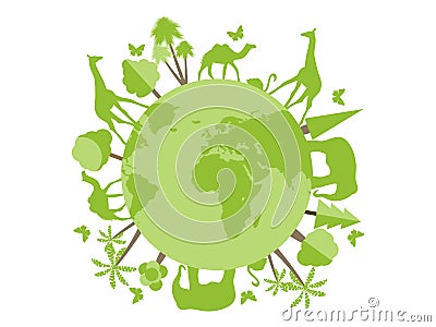 Animals on the planet, animal shelter, wildlife sanctuary. World Environment Day. Vector Illustration