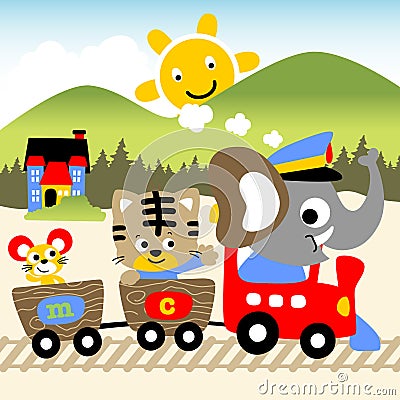 Animals vacation cartoon Vector Illustration