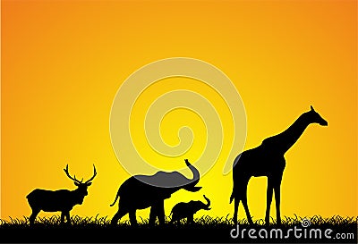 Animals Silhouette Stock Photo