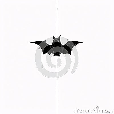 Animals wildlife bats banner panorama long, a collection of sitting, flying bat, isolated on white background Stock Photo