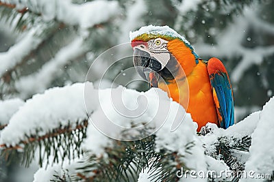 Animals in the wrong place global warming climate changes AI generated Stock Photo
