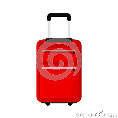 Red Travel Suitcase Bag Icon Clipart Vector Illustration Vector Illustration