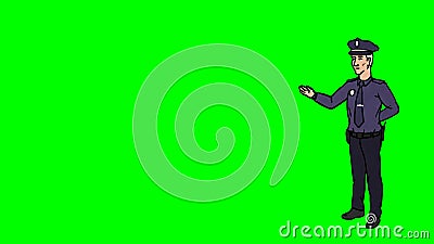 Animated Character Policeman or Cop Stands in Full Growth and Says, Curve Contour, Green Screen, Seamless Loop Stock Video - Video of chroma, graphic: 95595235 Animated Character Policeman or Cop Stands in Full Growth and Says, Curve Contour, Green Screen, Seamless Loop Stock Video - Video of chroma, graphic: 95595235