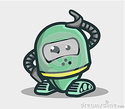 Cute robot animated character for design Stock Photo