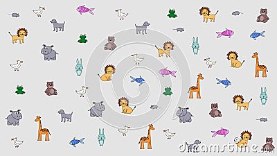 Animated Colored Animals, Kid Background. Substrate for Titles, Photos and  Other Content. Design Element Stock Footage - Video of parts, animated:  150272244