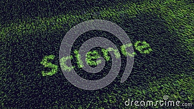 Animated computer chipset pattern, 3d futuristic technology background. Animation. Flying blocks of digital information. Stock Photo