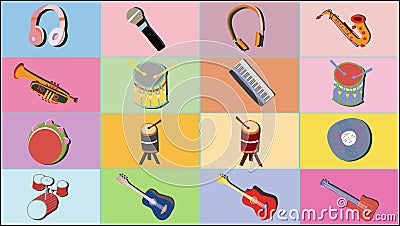 Animated Motion Musical Instruments Hand Drawn Icons Stock Footage - Video  of flat, fiesta: 155297370