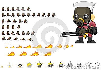 Animated Exterminator Character Sprites Vector Illustration