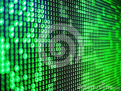Animated Green Pixel Numbers on Dark Background Dynamic Display of Evolving Digit Sequences for Creative Visuals and Stock Photo