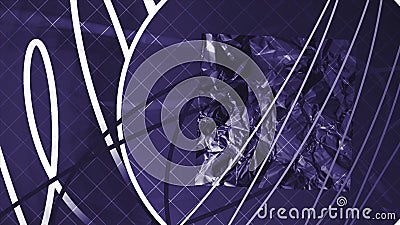 Animated insert with moving lines and shapes. Motion. Stylish animation with intro and place to insert for video. Moving Stock Photo