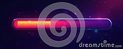 Animated loading bar with vibrant gradient, showing data transfer progress , speed, loading bar, progress Cartoon Illustration